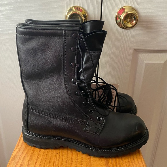 ?VINTAGE Dead Stock! Black Leather Military Intermediate Cold/Wet Combat Boots 9 main image 12